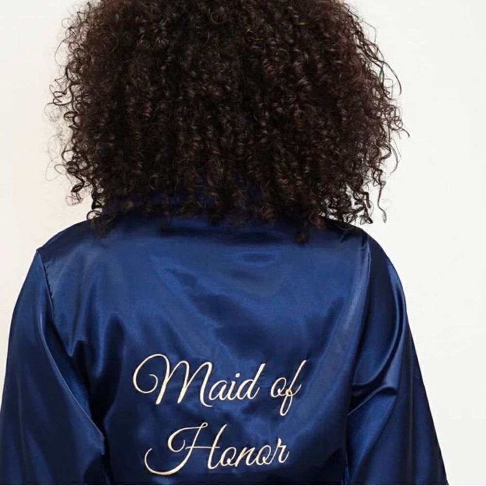 Maid Of Honor House Coat Belted Size Large